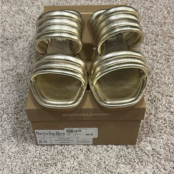 New Seychelles Gold Metallic Sandals - Picture 2 of 5